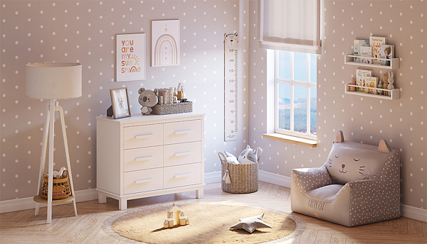 Комод Polini kids Simple 3402, на ножках, белый