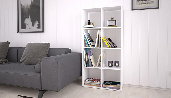 Стеллаж Polini Home Smart Кубический 8 секции, белый