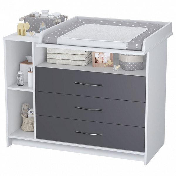 Комод Polini kids Simple 2110, белый-серый
