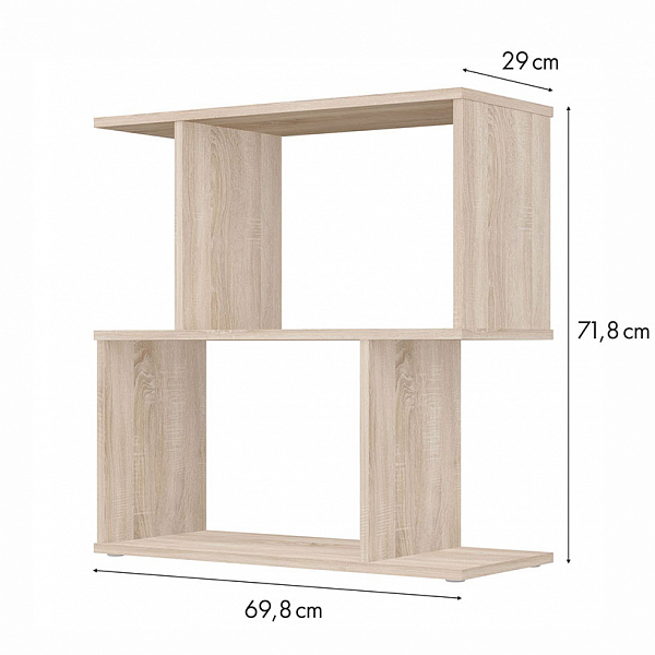 Стеллаж Polini Home Smart фигурный 2 секции, дуб