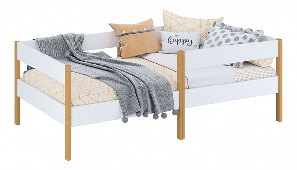 Кровать детская Polini kids Simple 3435, белый-натуральный