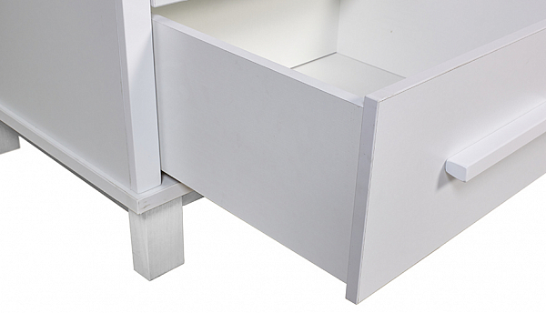 Шкаф трехсекционный Polini kids Simple 3415, с ящиками, на ножках, белый