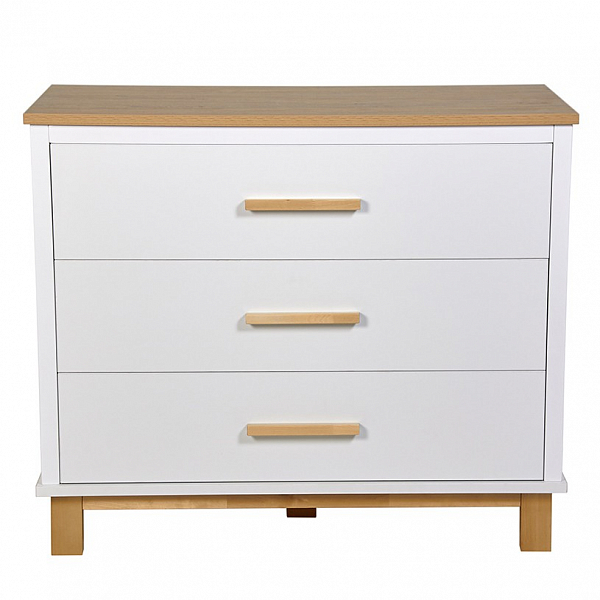 Комод Polini kids Simple 3401, на ножках, белый-натуральный