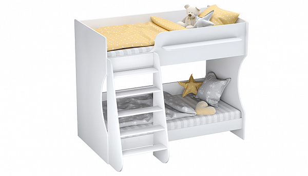 Кровать двухъярусная для детей Polini kids Dream 1500, белый