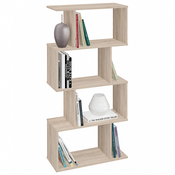 Стеллаж Polini Home Smart фигурный 4 секции, дуб