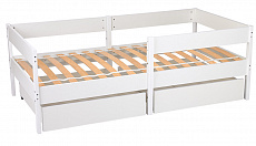 Кровать детская Polini kids Simple 3435, с ящиками, белый