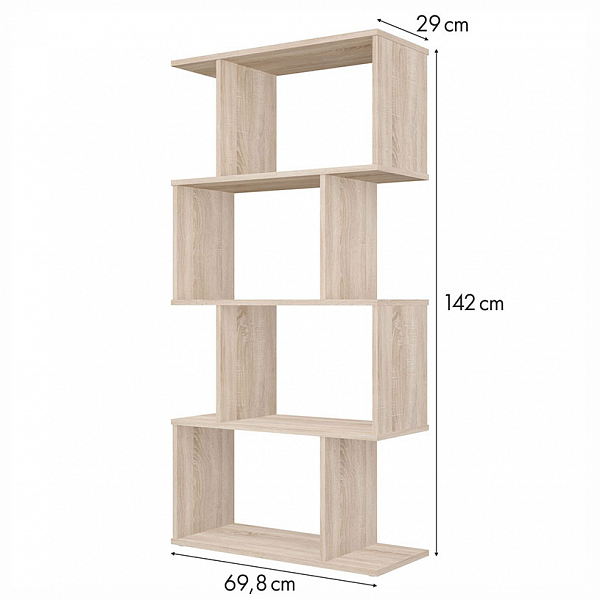 Стеллаж Polini Home Smart фигурный 4 секции, дуб