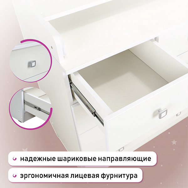 Пеленальный комод Фея 1780 белый