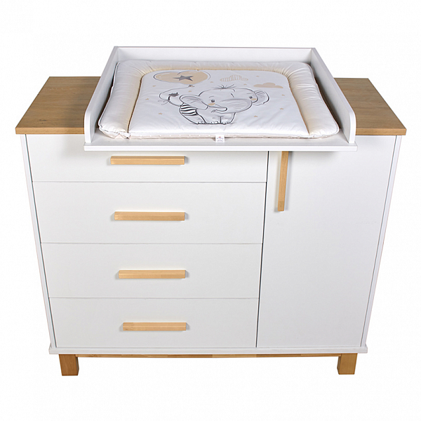 Комод Polini kids Simple 3403, на ножках, белый-натуральный