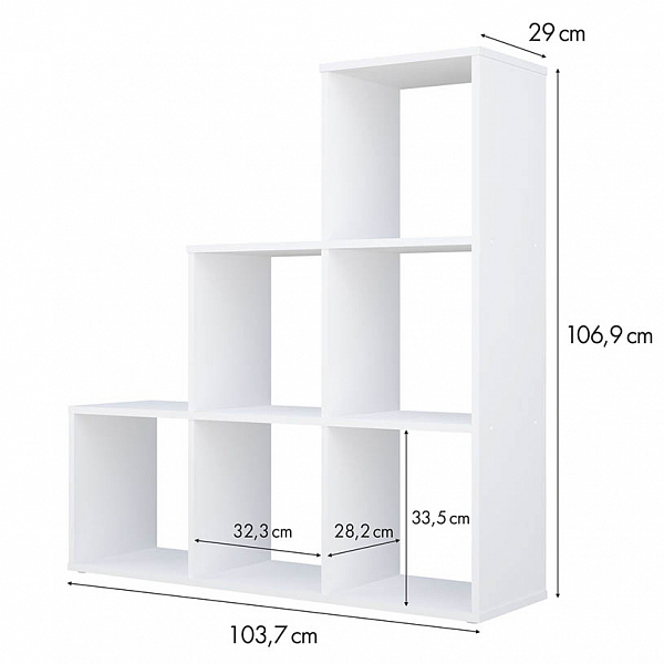 Стеллаж Polini Home Smart Каскадный 6 секций, белый
