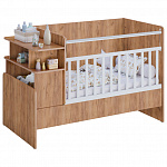 Кроватка-трансформер детская Polini kids Ameli 1150, белый-дуб крафт золотой