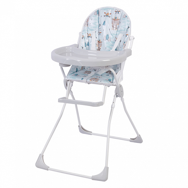 Стульчик для кормления Baby Boom Мишка с перьями, серый