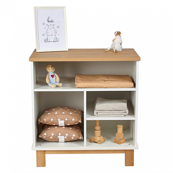 Комод Polini kids Simple 3400, на ножках, белый-натуральный