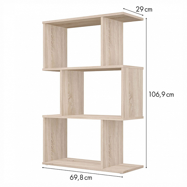 Стеллаж Polini Home Smart фигурный 3 секции, дуб