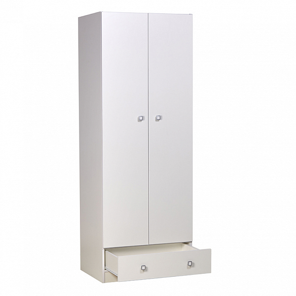 Шкаф двухсекционный Polini Simple с 1 ящиком, белый