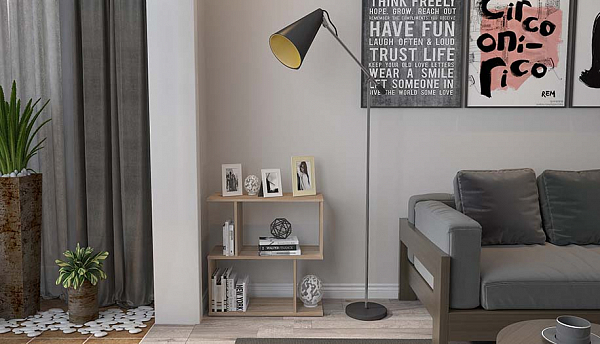 Стеллаж Polini Home Smart фигурный 2 секции, дуб
