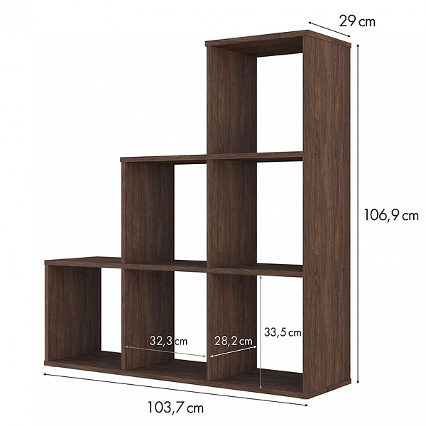 Стеллаж Polini Home Smart Каскадный 6 секций, винтаж