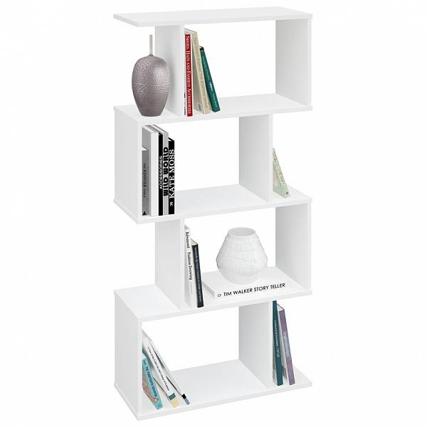 Стеллаж Polini Home Smart фигурный 4 секции, белый