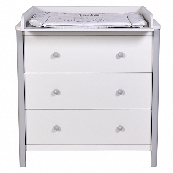 Комод Polini kids Simple 3501, белый-серый