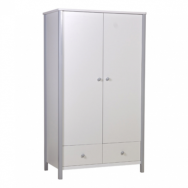 Шкаф двухсекционный Polini kids Simple 3510, с ящиками, белый-серый