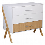Комод Polini kids Porto 2200, на ножках, белый-дуб каменный