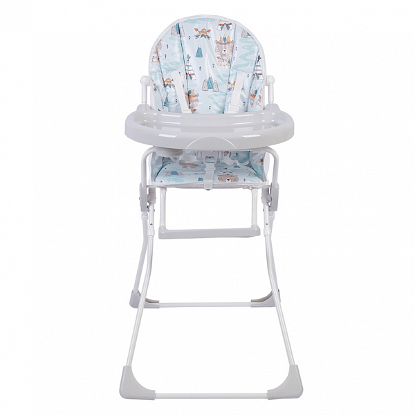 Стульчик для кормления Baby Boom Мишка с перьями, серый
