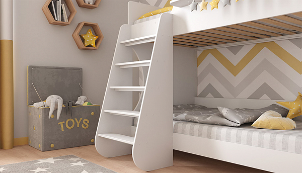 Кровать двухъярусная для детей Polini kids Dream 1500, белый