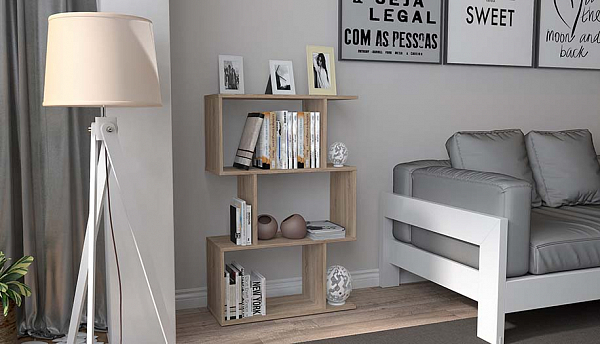 Стеллаж Polini Home Smart фигурный 3 секции, дуб