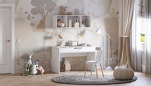 Стол письменный для школьника Polini kids Mirum, белый 120
