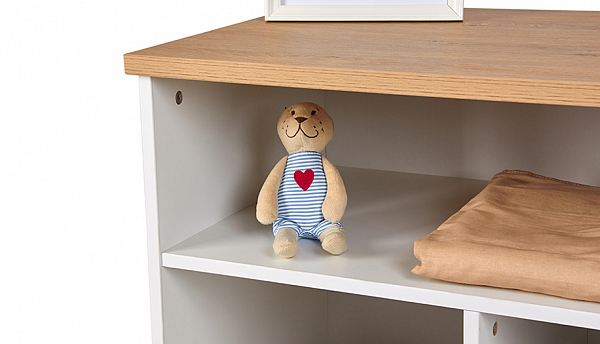 Комод Polini kids Simple 3400, на ножках, белый-натуральный