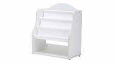 Полка книжная Polini kids Simple 800, напольная с текстильной полочкой, белый