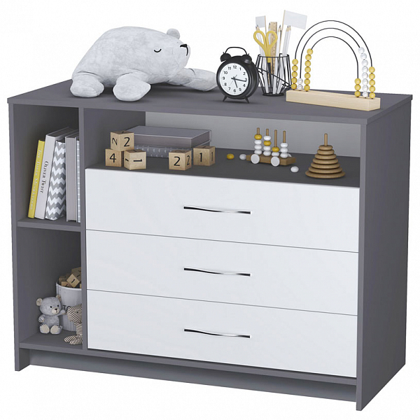 Комод Polini kids Simple 2110, серый-белый