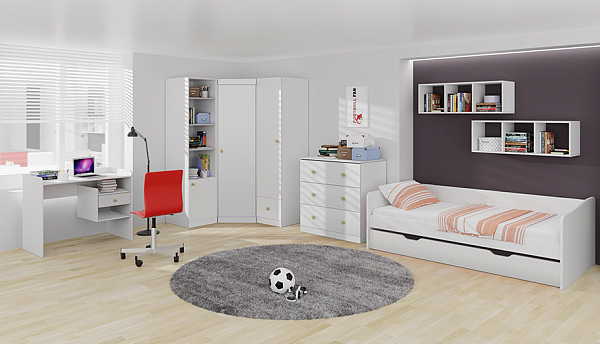 Шкаф угловой Polini kids Fun 1250, белый