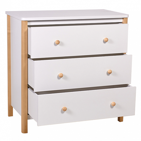 Комод Polini kids Simple 3501, белый-натуральный