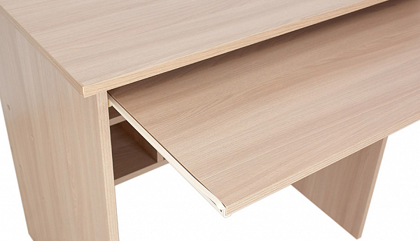 Стол компьютерный Polini Home Vector 111, с выдвижной полкой и нишами, 70х80х60, ясень шимо светлый