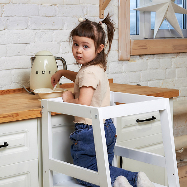 Башня помощника Монтессори Polini kids Sky, белый