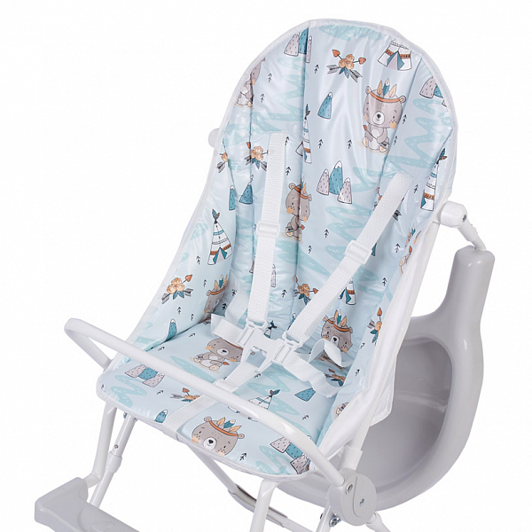 Стульчик для кормления Baby Boom Мишка с перьями, серый
