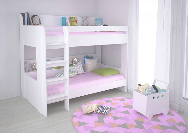 Кровать-чердак двухъярусная Polini Simple 5000, белый