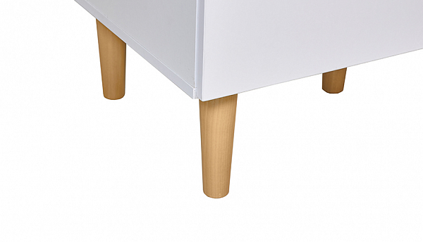 Шкаф двухсекционный Polini kids Simple 3610, с ящиками, белый-натуральный
