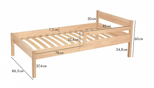 Кровать Polini kids Simple 840, натуральный