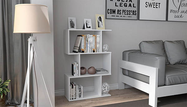Стеллаж Polini Home Smart фигурный 3 секции, белый