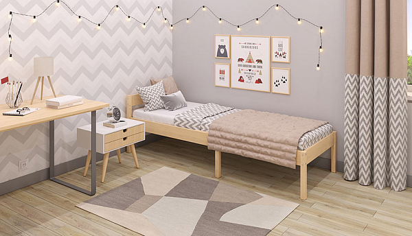 Кровать Polini kids Simple 935 раздвижная детская, натуральный