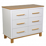 Комод Polini kids Simple 3402, на ножках, белый-натуральный