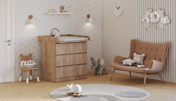 Комод Polini kids Simple 1980, дуб крафт золотой