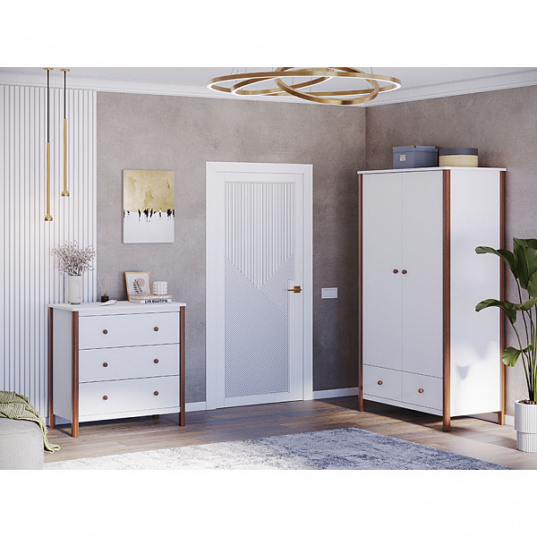 Комод Polini kids Simple 3501, белый-серый