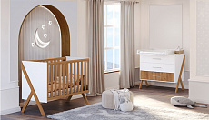 Детская комната Polini kids Porto белый-дуб крафт золотой: кровать 1300+комод 2200