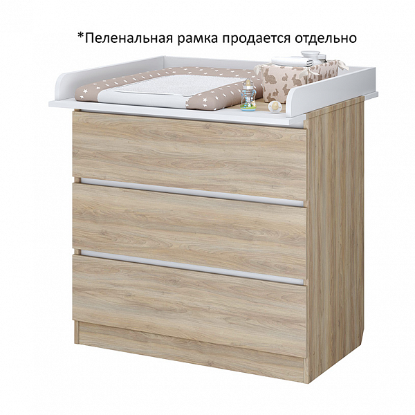 Комод Polini kids Simple 1980,  вяз-белый