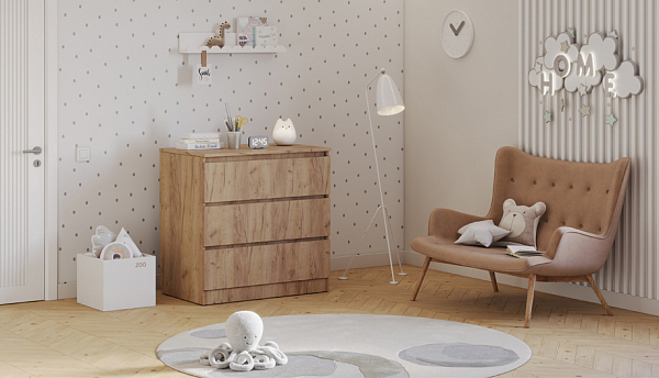 Комод Polini kids Simple 1980, дуб крафт золотой