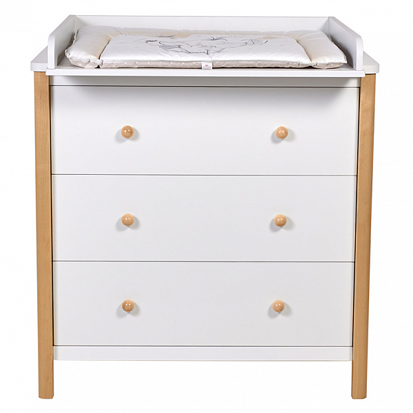 Комод Polini kids Simple 3501, белый-натуральный