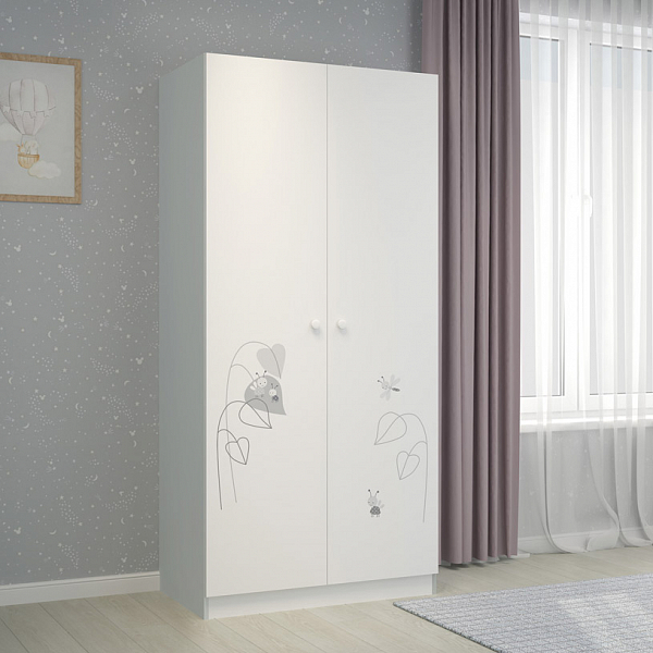Шкаф двухсекционный Polini  kids French 1230, Amis, белый-серый